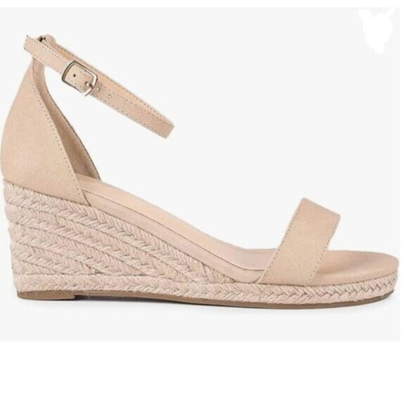 FOWT Nude Espadrille Ankle Straps Buckle Wedge Sandal Open Toe Platform Shoes - Picture 1 of 8